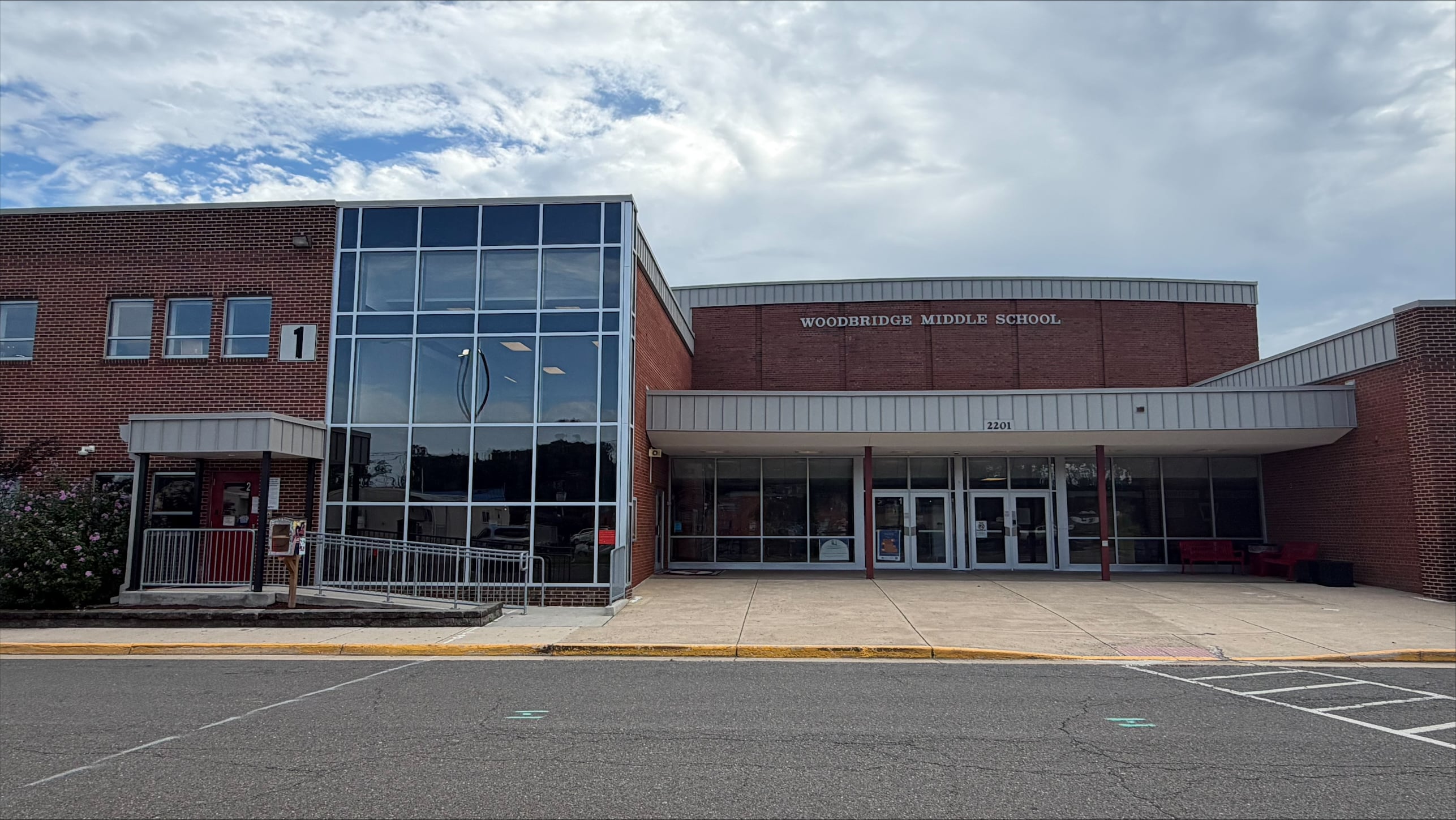Woodbridge Middle School building entrance